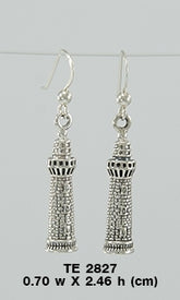 Indian Ocean Lighthouse T Sterling Silver Hook Earring